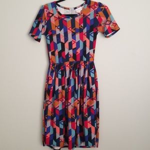 *POCKETS* Geometric Sleeved Dress